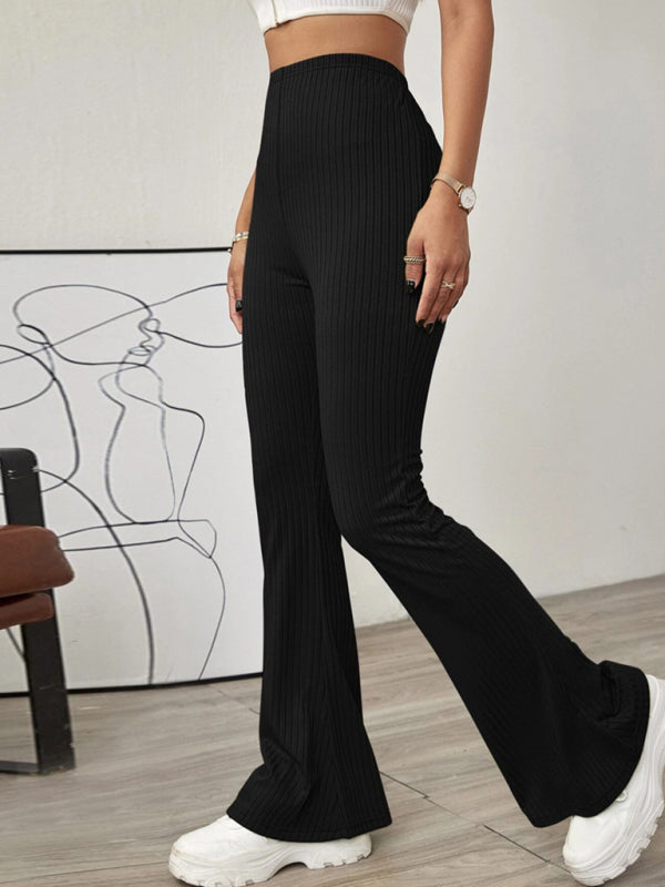 High Waist Flare Knit Pants