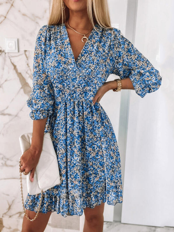 Floral Tiered Fit And Flare Mini Dress