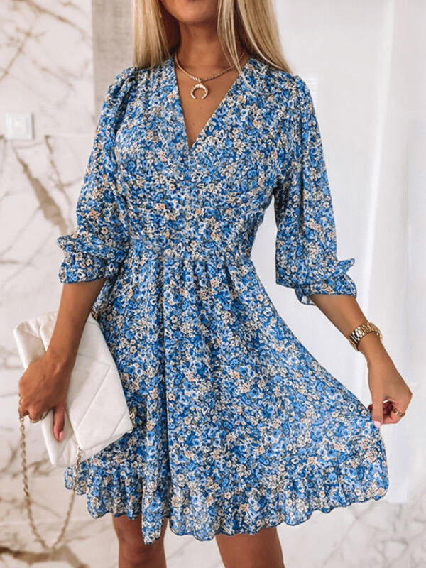 Floral Tiered Fit And Flare Mini Dress