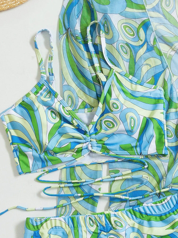 Women's Elevatei Top And High-waist Bikini Bottom 3 Pieces Set - Serenity Land fashion