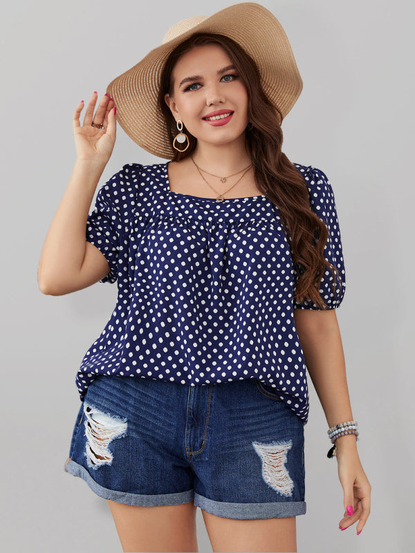 women's chiffon polka dot shirt