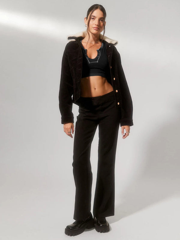 V-neckline Cropped Tee - Serenity Land fashion