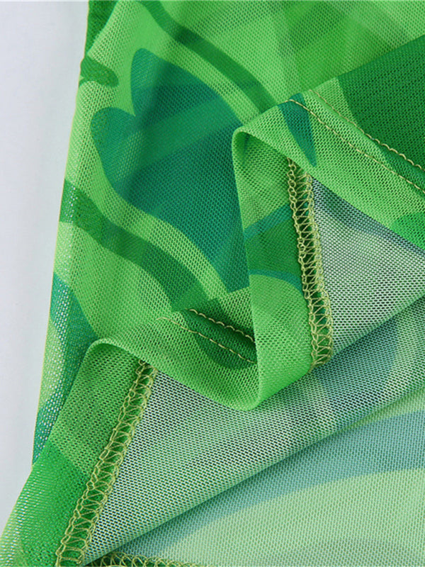 Short Sleeve Sheer And Stretchy Cropped Top - Serenity Land fashion