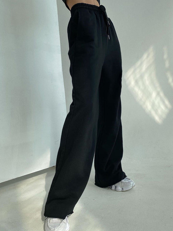 High-waist Wide-leg Sweatpants - Serenity Land fashion