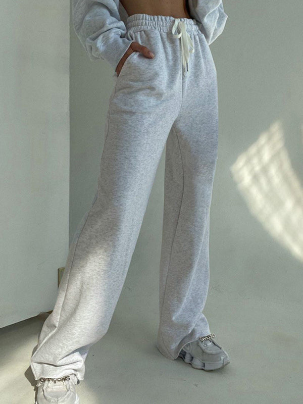 High-waist Wide-leg Sweatpants - Serenity Land fashion