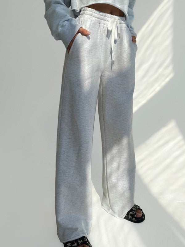 High-waist Wide-leg Sweatpants - Serenity Land fashion