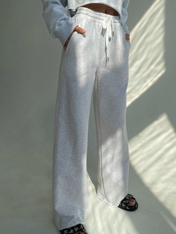 High-waist Wide-leg Sweatpants - Serenity Land fashion