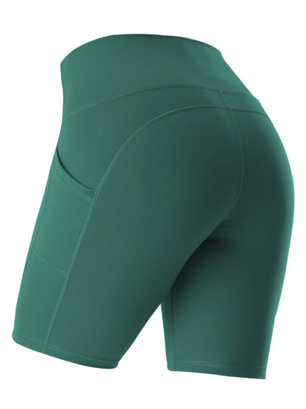 Solid Color High Waist Bike Shorts - Serenity Land fashion