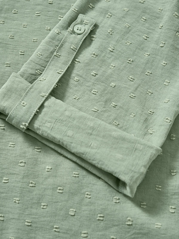 loose V-neck three-quarter sleeve top