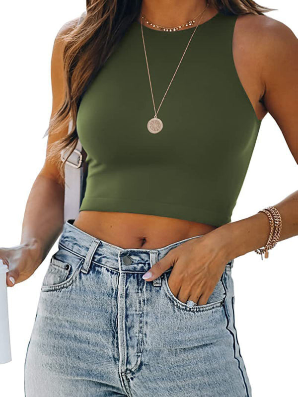 Solid Color Essential Crop Tank - Serenity Land fashion