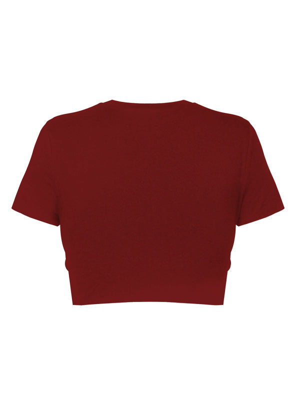 Solid Color Modern Twist Crop top - Serenity Land fashion