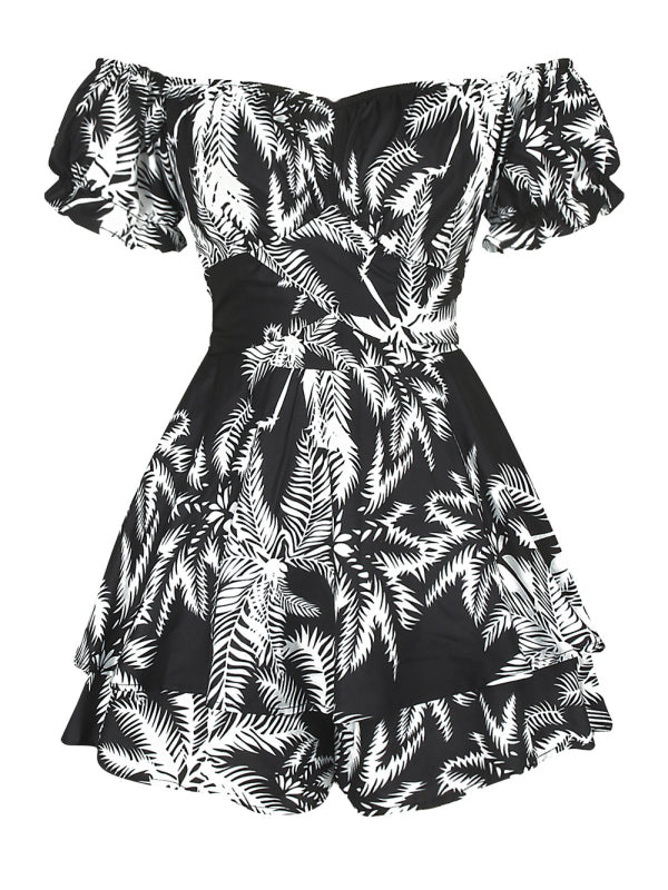 Floral Print Romper - Serenity Land fashion