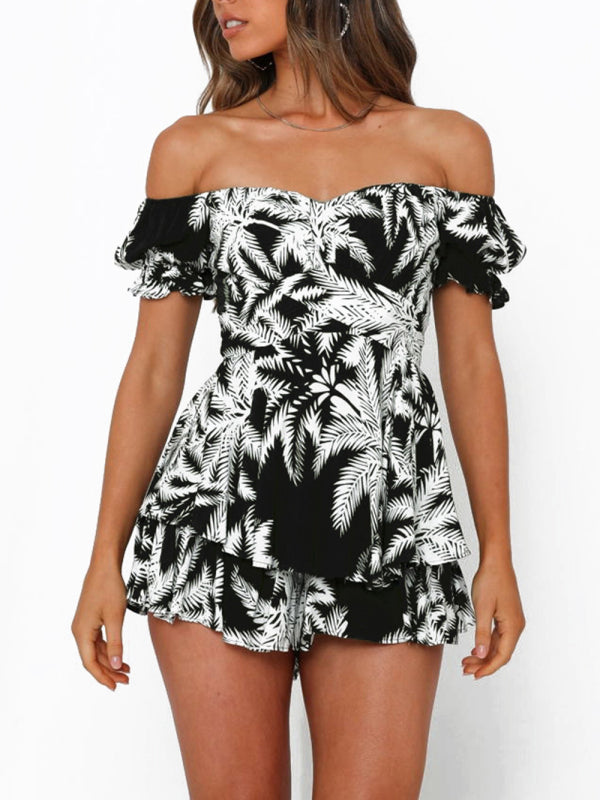 Floral Print Romper - Serenity Land fashion