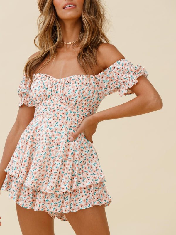 Floral Print Romper - Serenity Land fashion