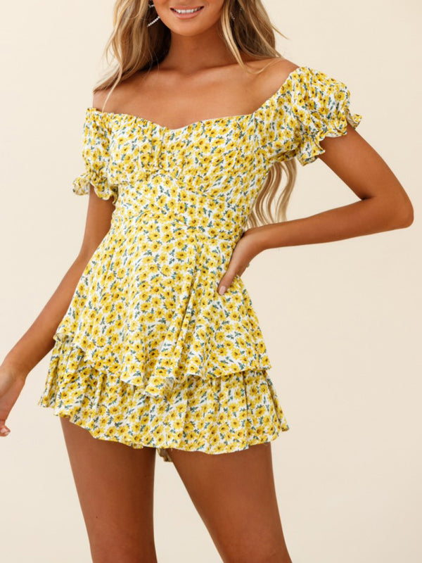 Floral Print Romper - Serenity Land fashion