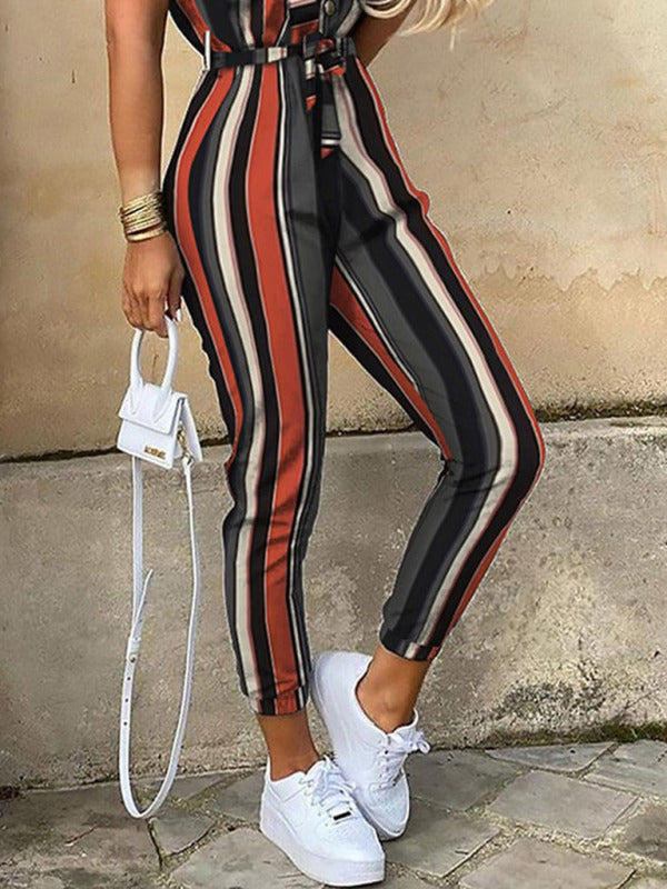 Women's Casual Lapel, Cargo Jumpsuit - Serenity Land fashion