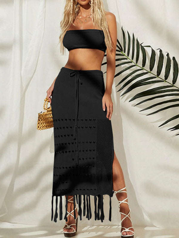 Women's bikini cover-up wrap dress two-piece