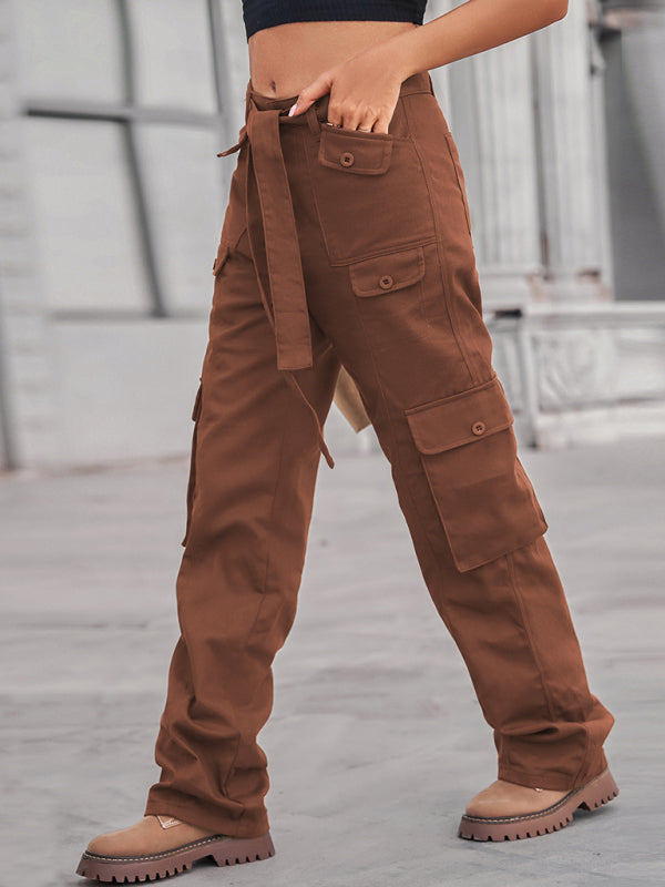 denim multi-pocket heavy industry casual  trousers - Serenity Land fashion