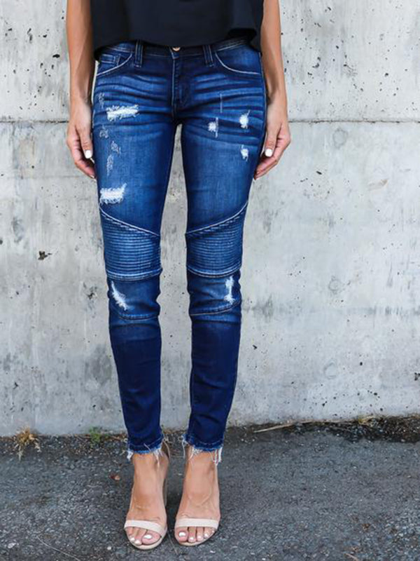V2 Ripped Moto Skinny Jeans - Serenity Land fashion