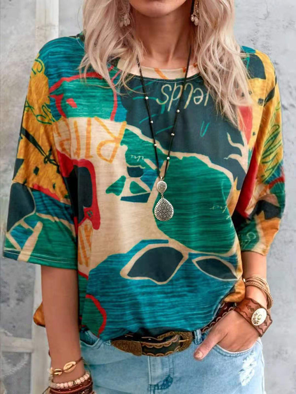 Gradient Color Short Sleeve T-shirt