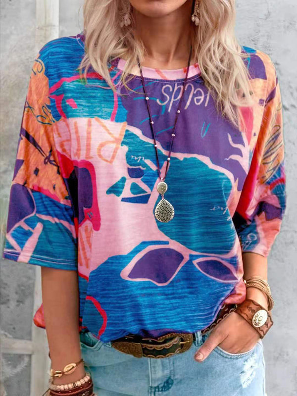 Gradient Color Short Sleeve T-shirt