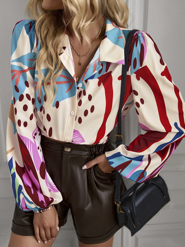 lantern sleeve shirt - Serenity Land fashion