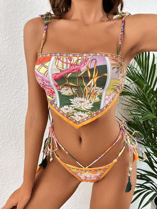 Floral Print Bikini Two-Piece Set - Serenity Land fashion