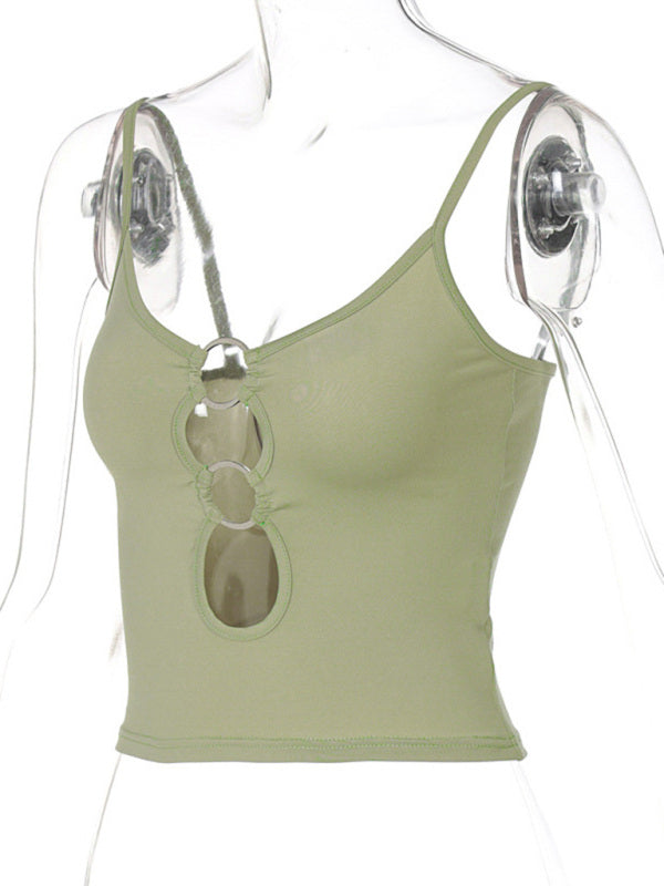 Hollow out navel camisole top - Serenity Land fashion