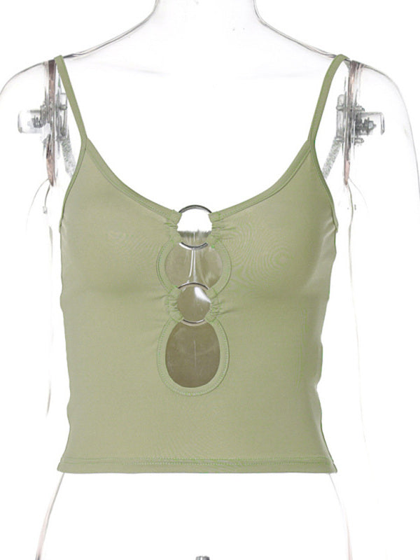 Hollow out navel camisole top - Serenity Land fashion