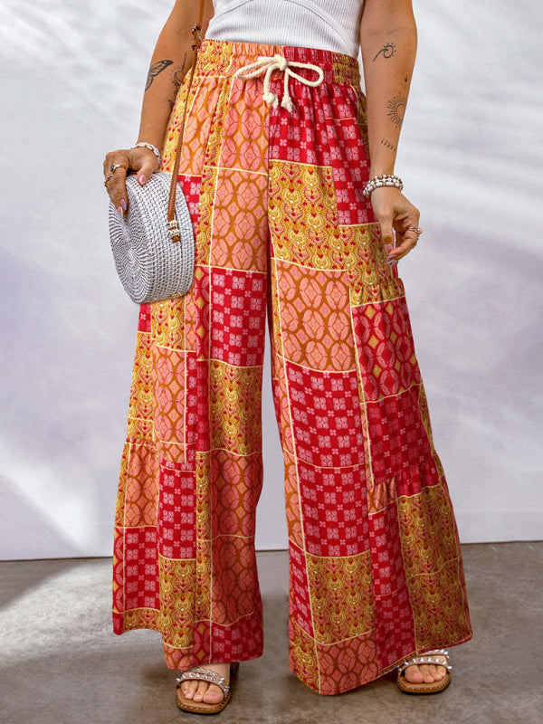 Loose Colorblock Casual Pants