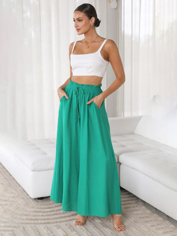 Women's High Waist, wide leg trousers