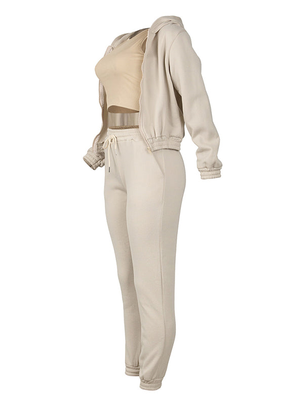 Casual three-piece Joggers hoodie & top.