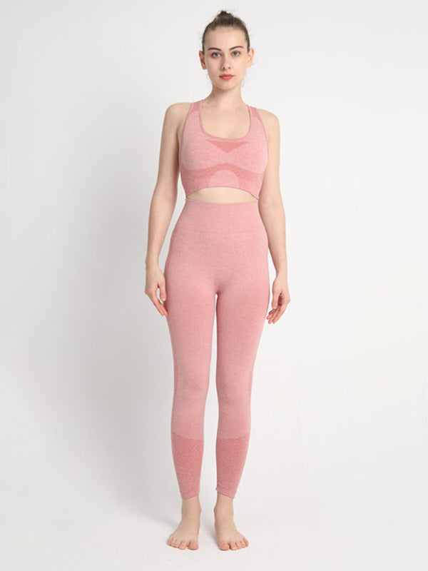 Two-piece Peach Hip Trousers & Racerback Bra Vest