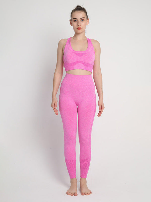 Two-piece Peach Hip Trousers & Racerback Bra Vest