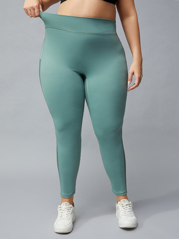 Women's Contrasting Color, High Waist Hip Lifting Yoga Pants