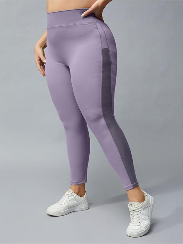 Women's Contrasting Color, High Waist Hip Lifting Yoga Pants