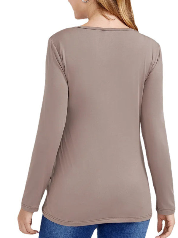 Chest Wrap Tie Maternity Nursing Blouse - Serenity Land fashion