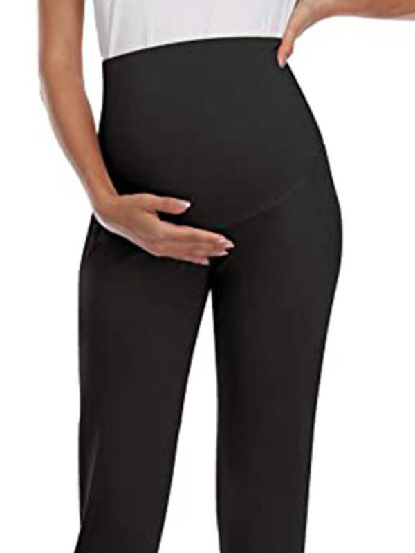 Maternity wear solid color casual pocket trousers - Serenity Land fashion