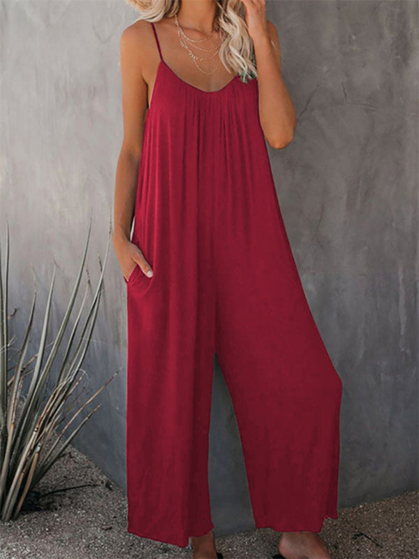 Solid Color Hot Short Jumpsuit - Serenity Land fashion