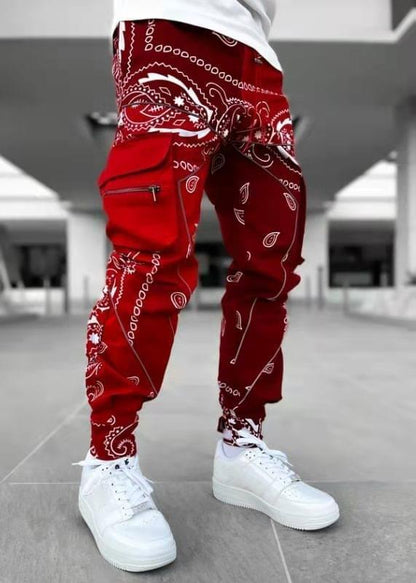 Cashew Flower Printed Cargo Pants