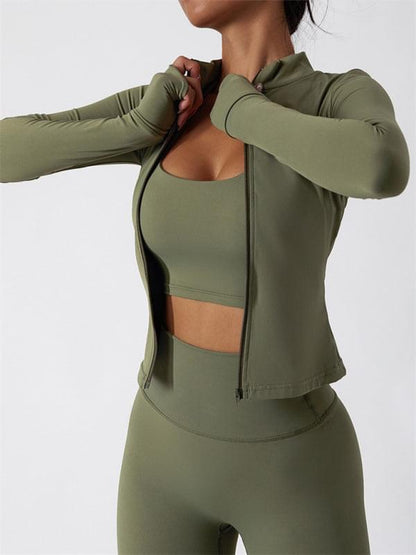 Breathable long-sleeved exercise jacket