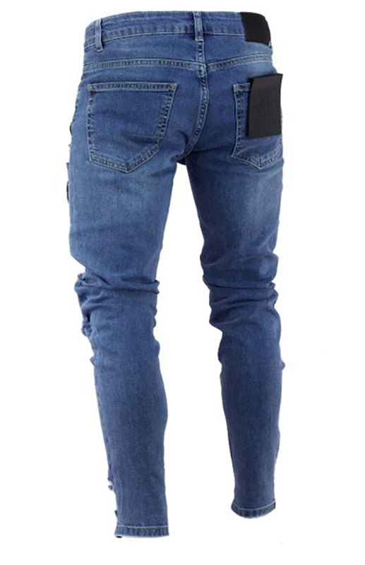 Fashion Frayed Slim Fit Long Jeans - Serenity Land fashion