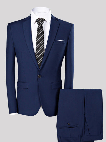 Slim Fit Business Two Piece Suit - Serenity Land fashion