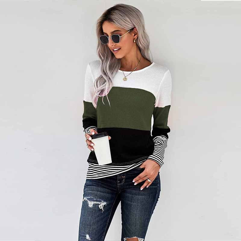 Color-block Layered-look T-shirts - Serenity Land fashion