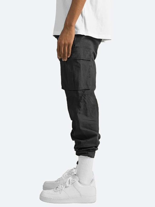 Solid Color Relaxed Cargo Pants - Serenity Land fashion