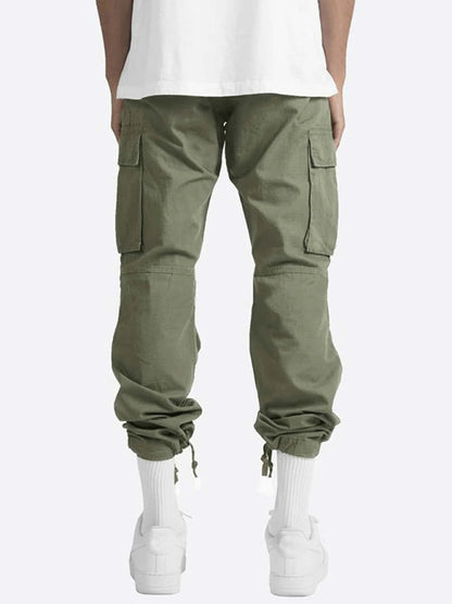 Solid Color Relaxed Cargo Pants - Serenity Land fashion