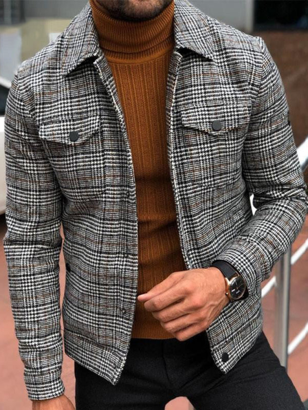Plaid Print Flannel Jacket - Serenity Land fashion