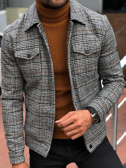 Plaid Print Flannel Jacket - Serenity Land fashion