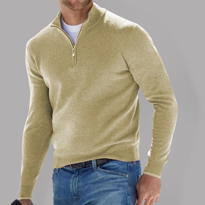 Solid Color Fleece Half Zip Pullover - Serenity Land fashion