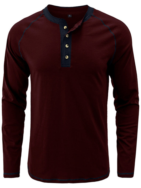 Thermal Henley Trim T Shirt - Serenity Land fashion